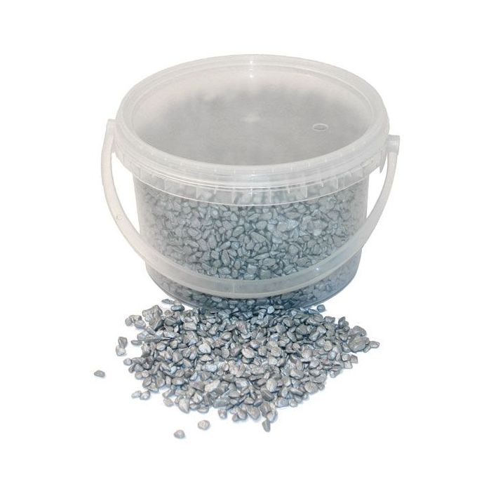 4kg Bucket 4-6mm Pebbles Silver