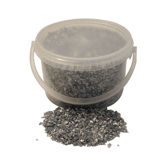 3.5kg Bucket 2-4mm Glass Sand Silver