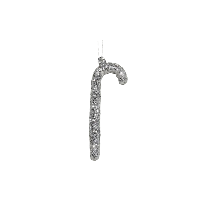 Pb. 4 Glitter Canes  Silver  13 Cm