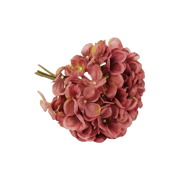 28cm Hydrangea Posy Puce