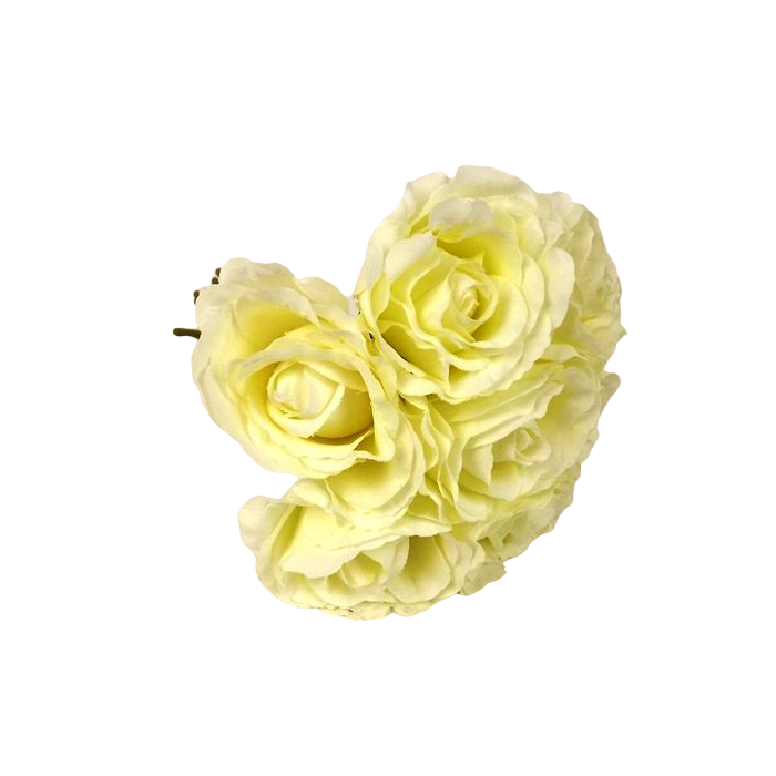 26cm Open Rose x 7 Heads Cream
