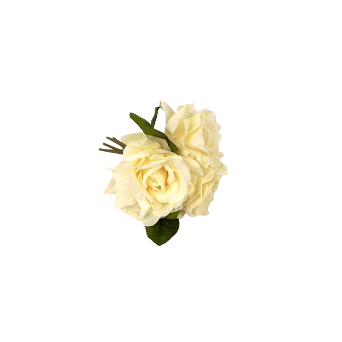 24cm Light Peach Open Rose Posy