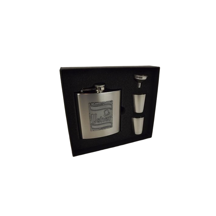 Hipflask W/2 Cups & Funnel 'Usher'