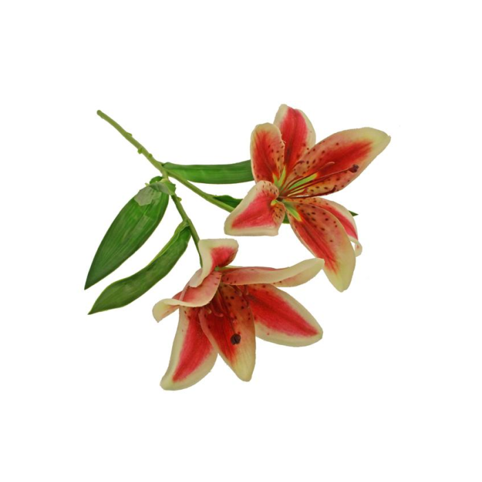 46cm Tiger Lily Spray Burgundy
