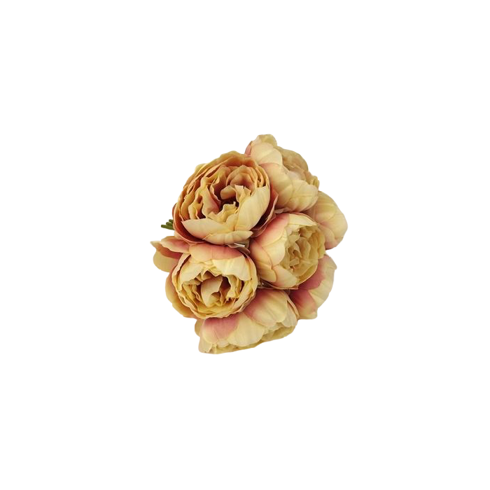 26cm Pink Peony Posy x 7 Heads