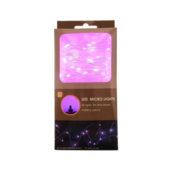 3m 30 Micro LED String Lights Purple