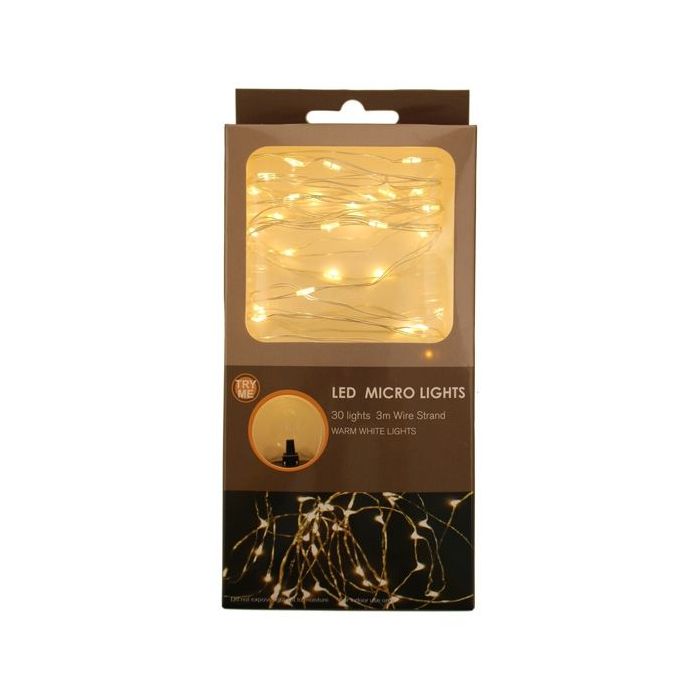 3m 30 Micro LED String Lights Warm White