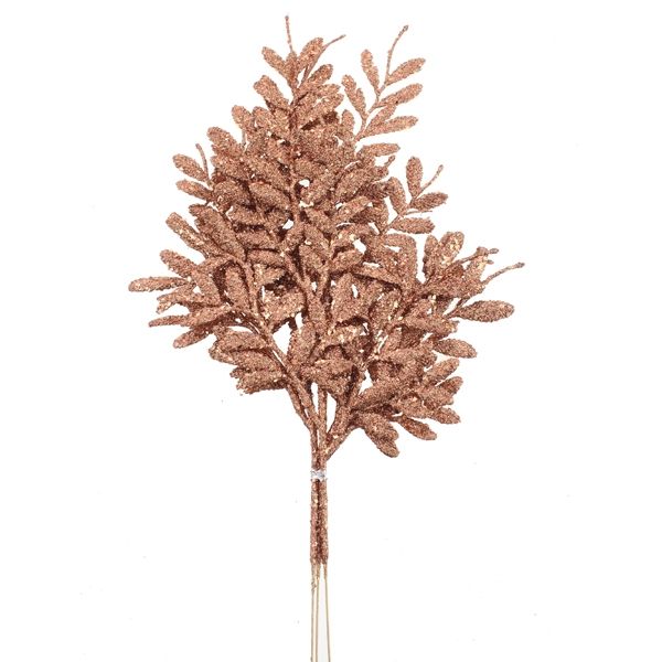40cm Berberis Spray Glittered Copper