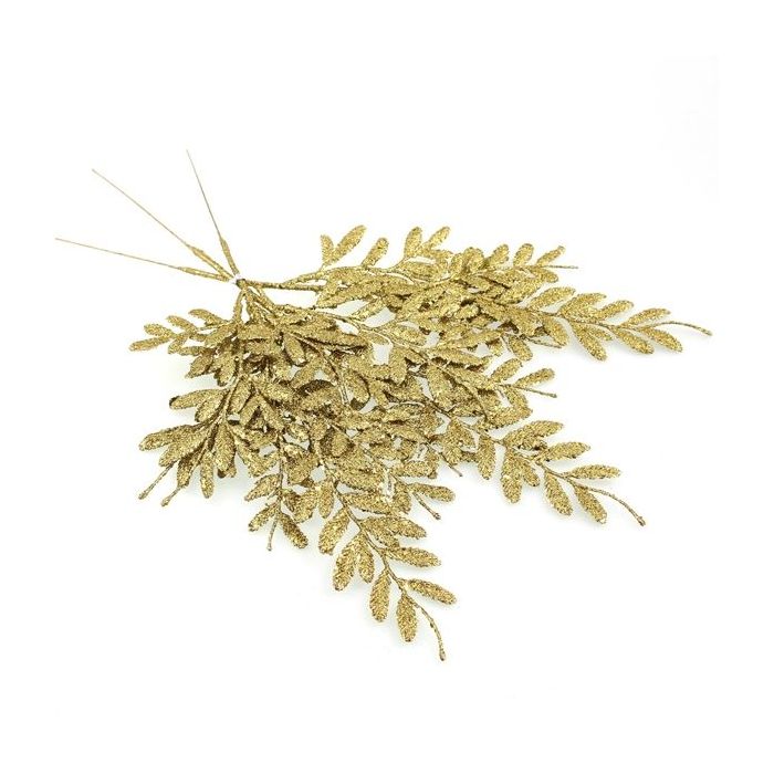 40cm Berberis Spray Glittered Gold