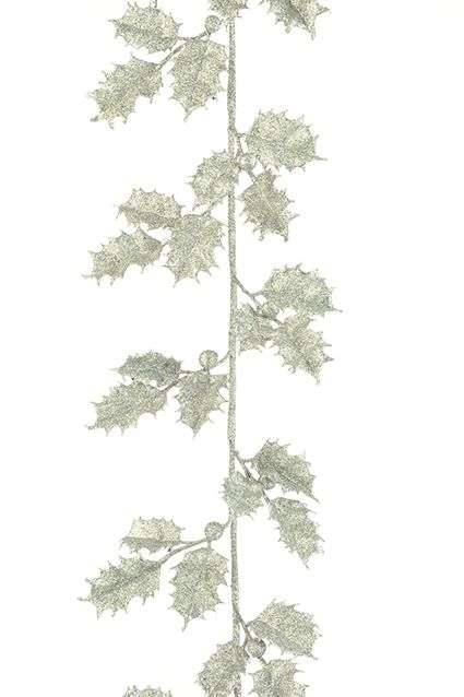 Holly Berry Garland 150cm Silver