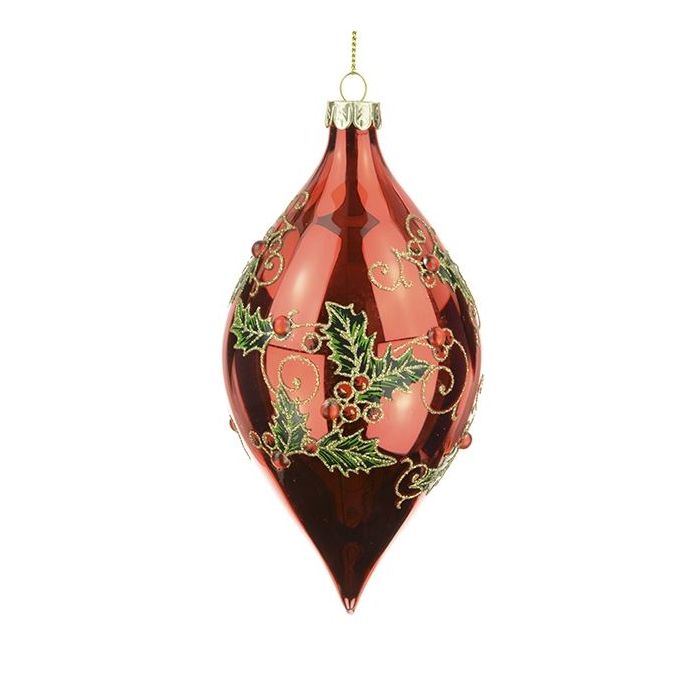 GLASS Meserve Finial 15cm Red