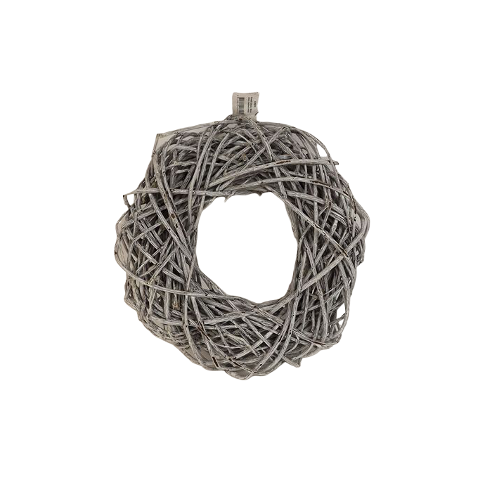 Wreath Willow 30cm Stone Washed White