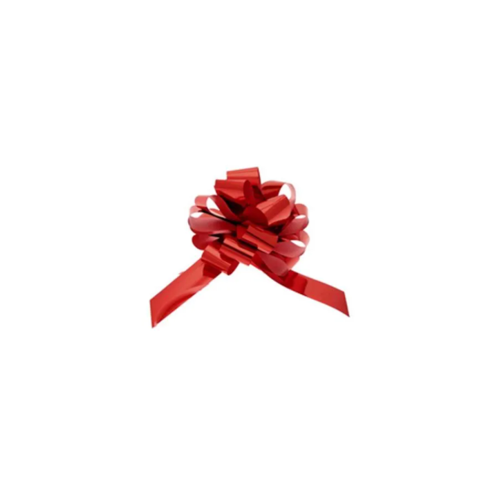 50mm Red Metallic Pull Bows x 20pcs