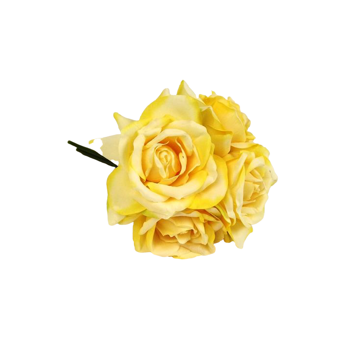 27cm Yellow Open Rose Posy