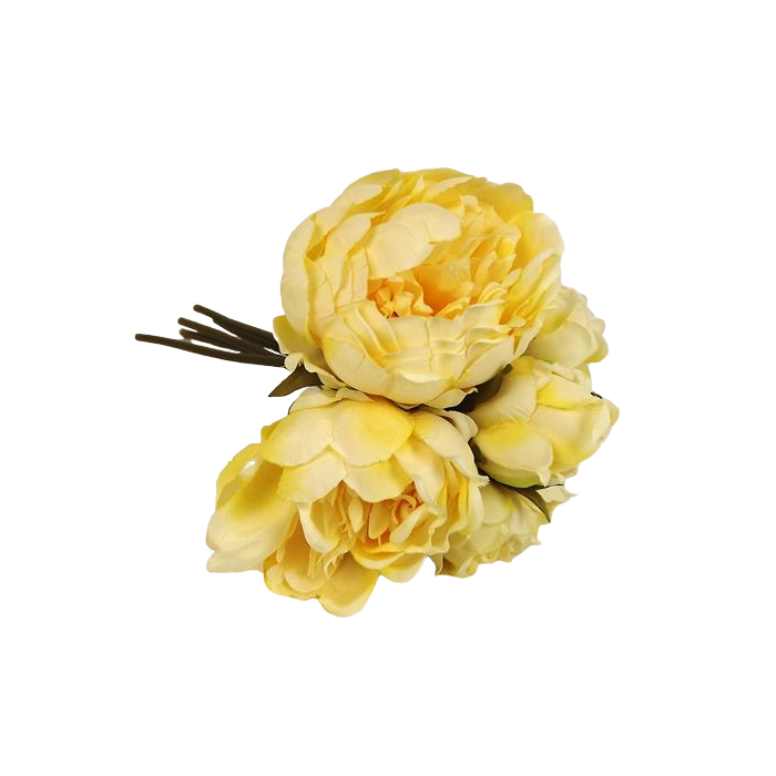 28cm Yellow Peony Posy