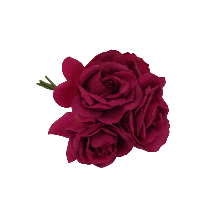 27cm Beauty Open Rose Posy x 5 Heads