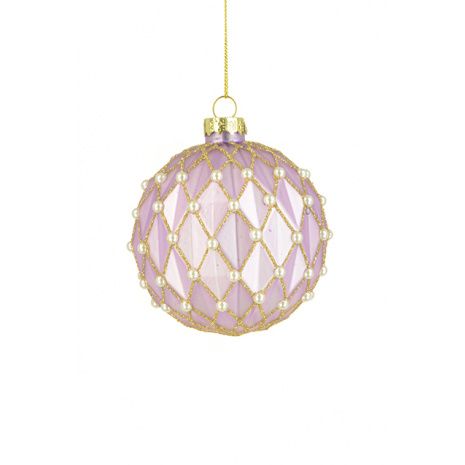 GLASS Valerina Bauble 8cm Lilac