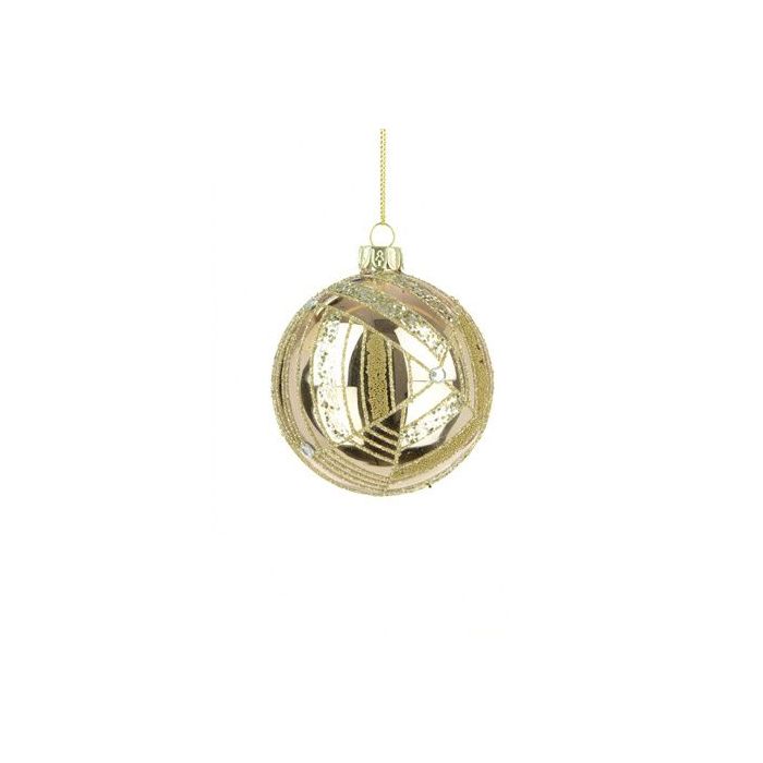 GLASS Fayola Bauble 8cm Rose Gold