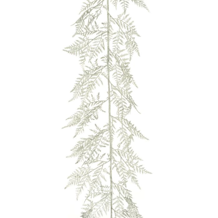 Leather Fern Garland 150cm Silver