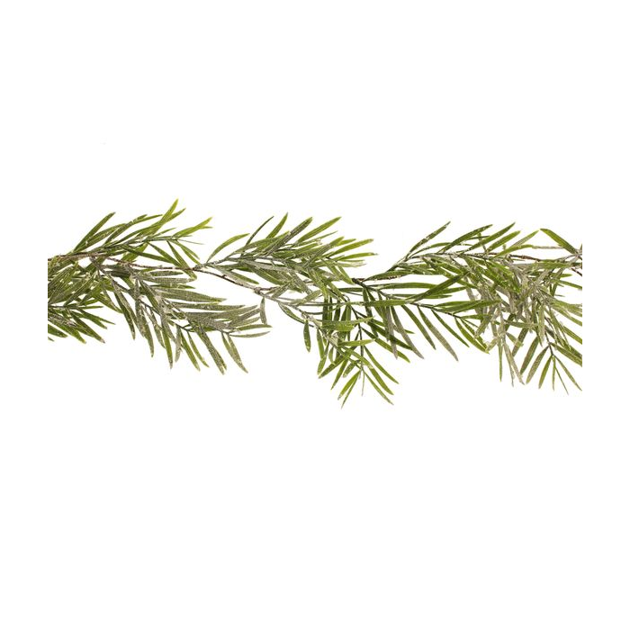 180cm Frosted Bamboo Garland Green