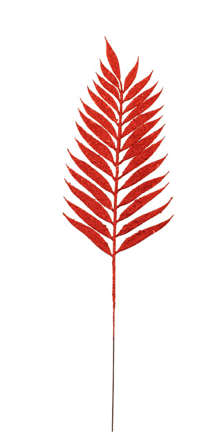 54cm Glittered Lady Fern Red