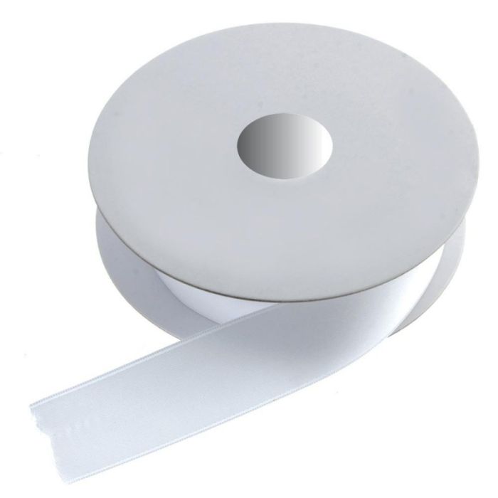 25mm x 20mtr Double Faced Satin White