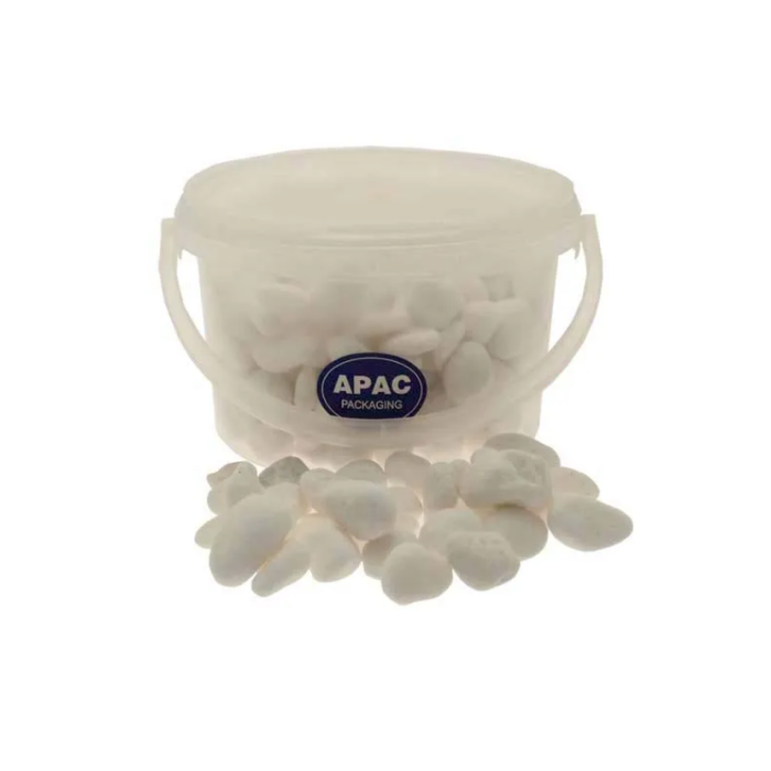 4kg Bucket 20-40mm Tumbled Snow White Stones