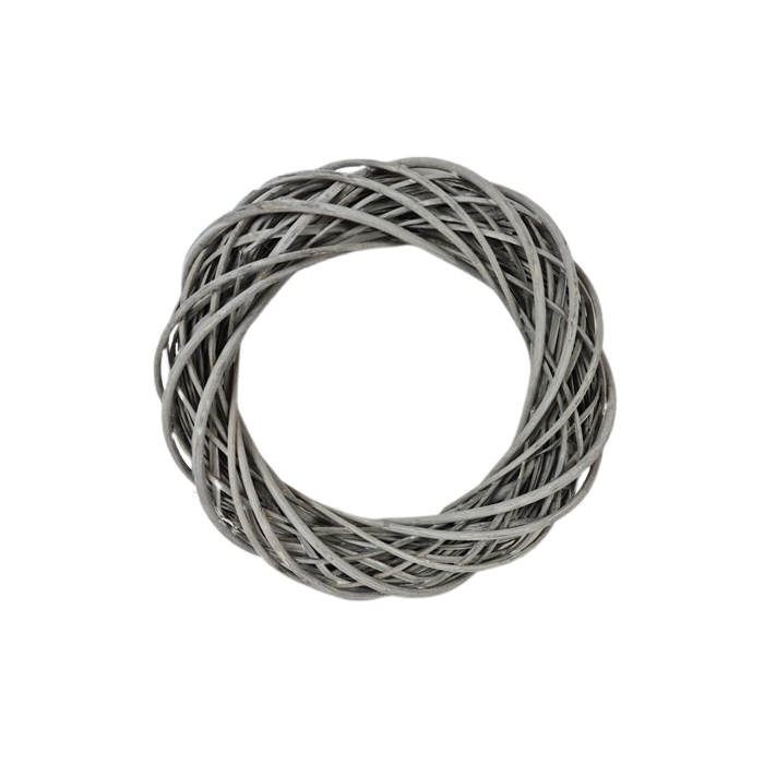 40cm Thick Willow Wreath - Grey (40cm diameter)