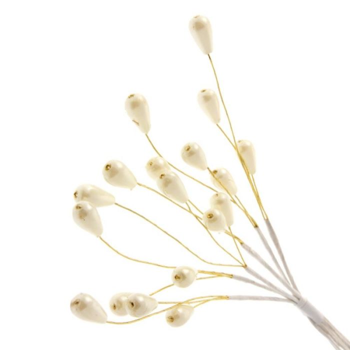 Tear Drop Pearl Spray Cream x 6 Stems