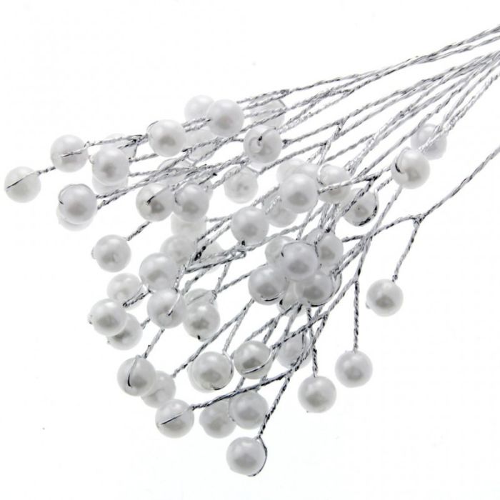 Bead Bunch 6mm White x 12 Stems