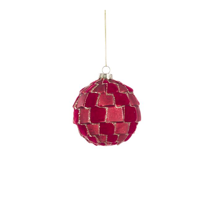 GLASS Lottie Bauble 8cm Red