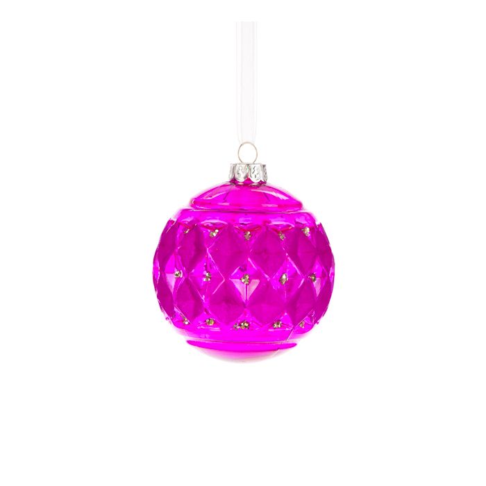 GLASS Zoe Bauble 8cm Pink