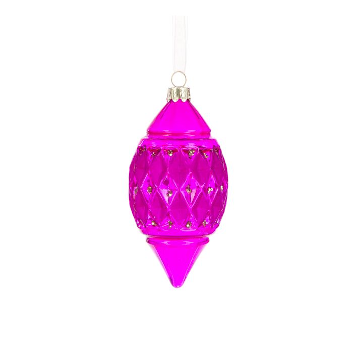 GLASS Zoe Finial 12cm Pink