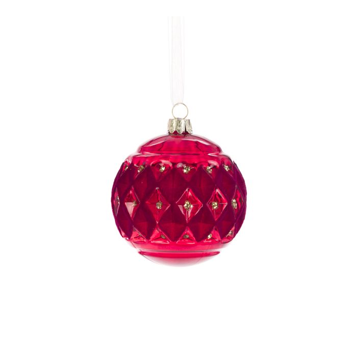 GLASS Zoe Bauble 8cm Red