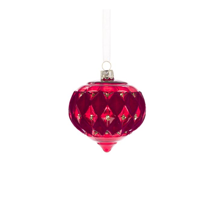 GLASS Zoe Onion 8cm Red