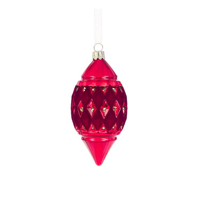 GLASS Zoe Finial 12cm Red