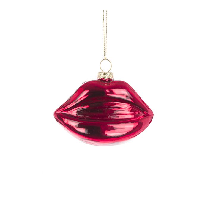 GLASS Lip Hanger 9x6cm Red