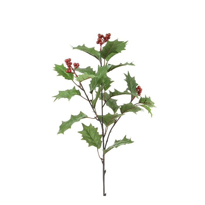 Holly Spray W/Berries 72cm Green