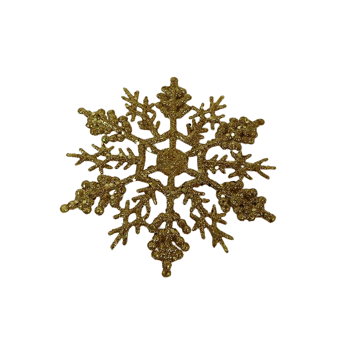 10cm Glitter Snowflake x24 Boxed Gold