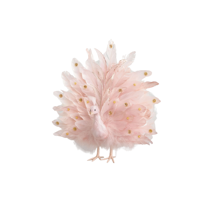 42cm Fabric Standing Peacock Pink
