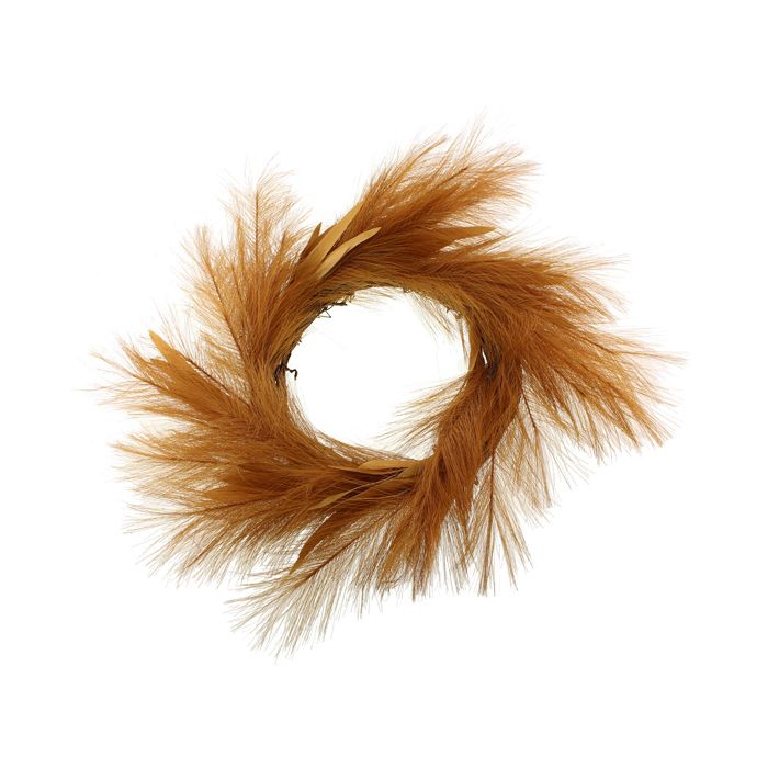 58cm Pampas Wreath Rust