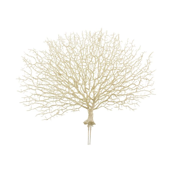 50cm Glittered Coral Pick White