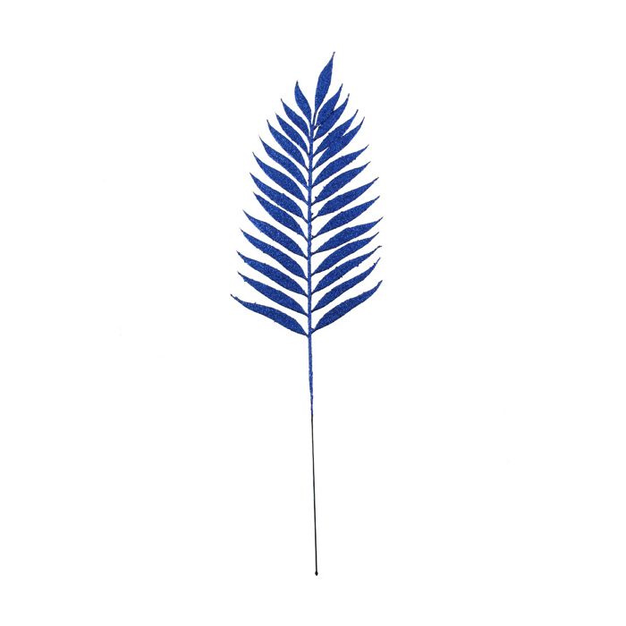 54cm Glittered Lady Fern Blue
