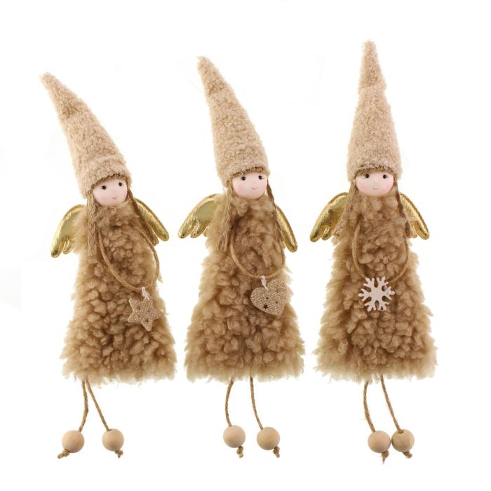 34cm Assorted Christmas Angel Hanger Mink x 1