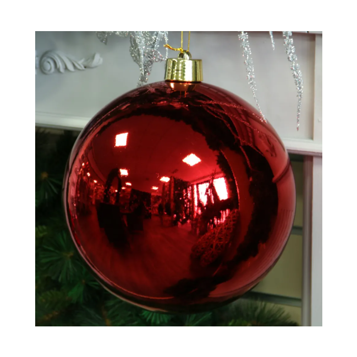 Red Shiny Shatterproof Bauble (x1) (30cm)