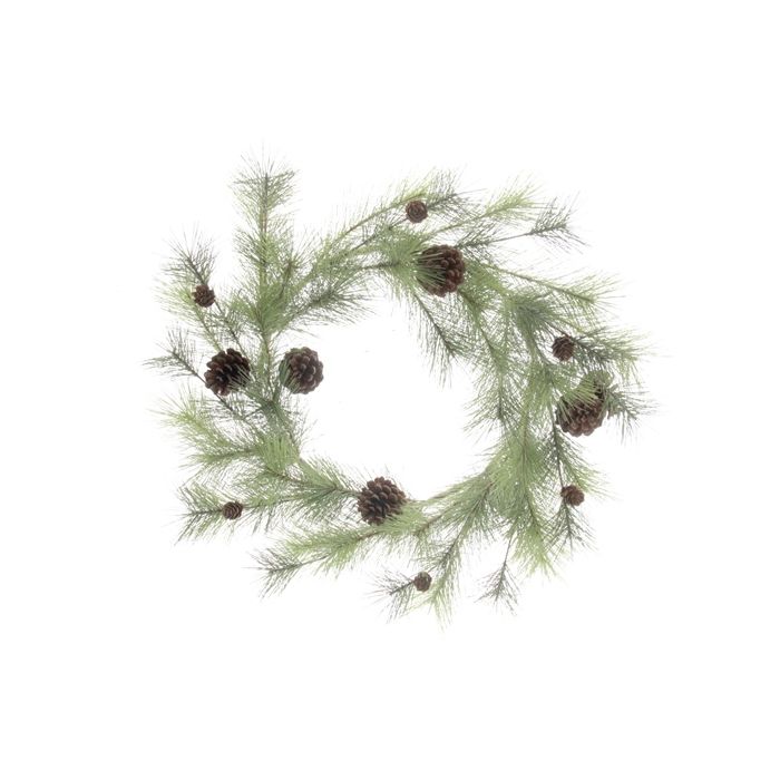 Natural Spruce Wreath W/Pine Cones (65cm)