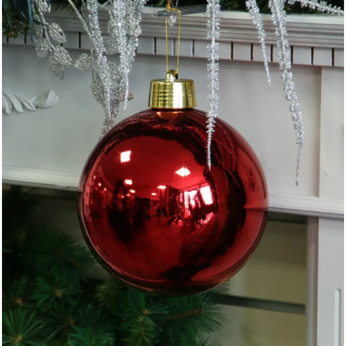 Red Shiny Shatterproof Bauble (x1) (20cm)