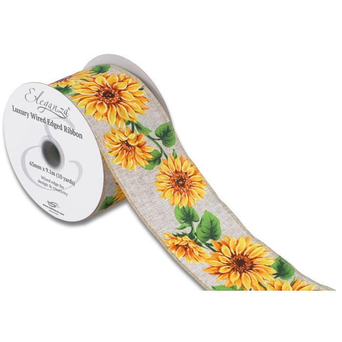 Wired Edge 63mm x 9.1mtr Sunflower Natural