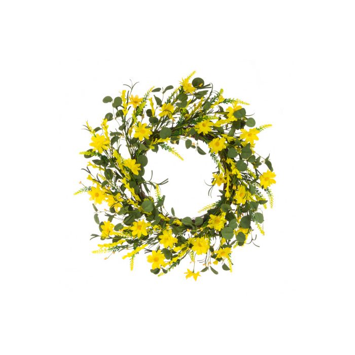 Crown Daisy Foliage Wreath 60cm