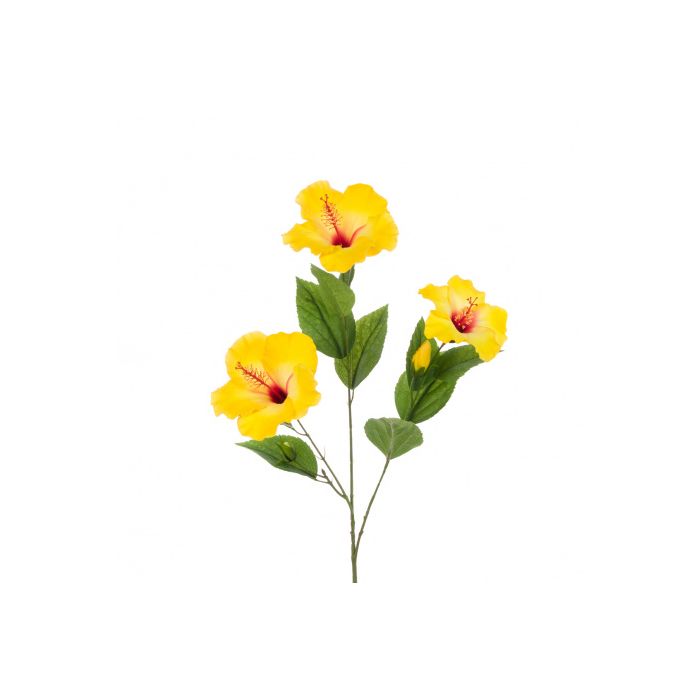 Hibiscus Spray 81cm Yellow